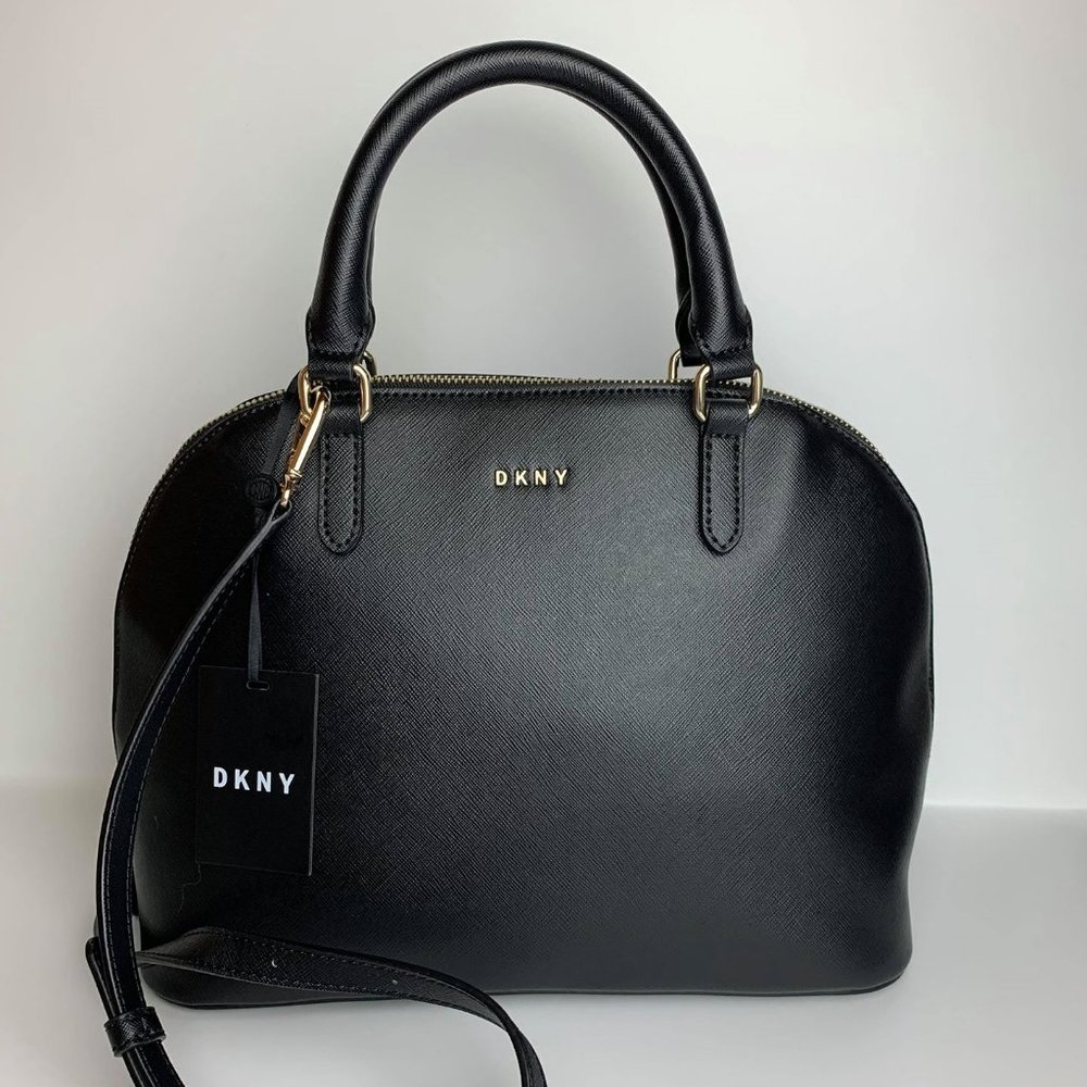 DKNY Corrie Dome Satchel Handbag Black